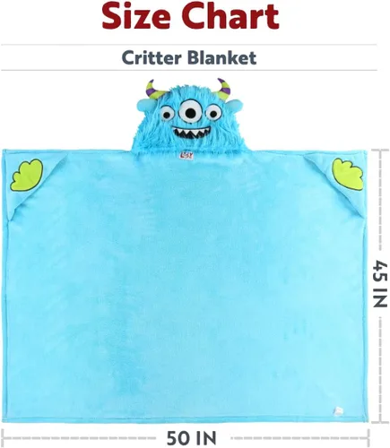 Miniatura 7 de Manta con capucha portátil Lazy One para niños, manta con capucha de animales (lobo)