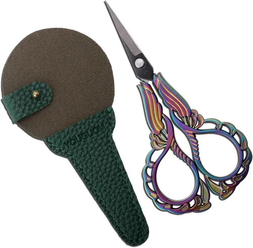 Miniatura 13 de YOUGUOM Tijeras pequeñas para bordar, tijeras de costura para manualidades, tijeras de punta afilada para costura, roscado, manualidades