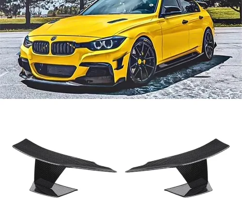 x xotic tech Alerón divisor de aletas de parachoques delantero exterior Canard, patrón de fibra de carbono, compatible con BMW M3 M4 F80 F82 F83