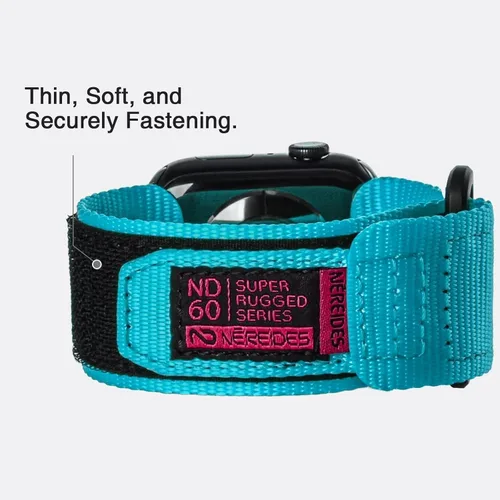 Miniatura 8 de Nereides Compatible con Apple Watch Series 11 Band Series 10/9/8/7/6/5/4/SE/SE2/SE3, correa deportiva de nailon con diseño tejido para 1.654 Al Aqua