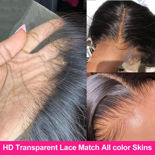 Miniatura 3 de Pelucas de cabello humano lacio de 20 pulgadas con encaje frontal de 13 x 6 pulgadas para mujeres negras, predepiladas con línea capilar natural