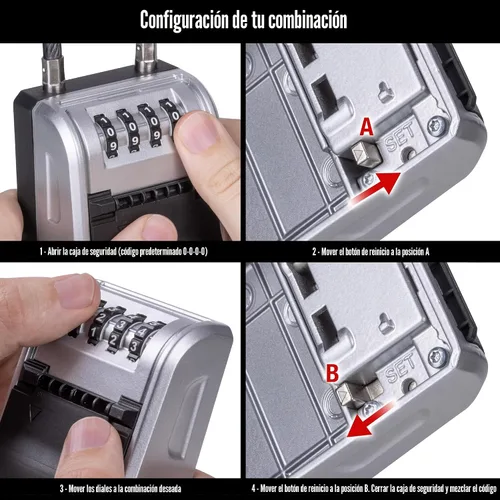 Miniatura 8 de Master Lock Caja de llaves de alta capacidad, dial de combinación, cable removible