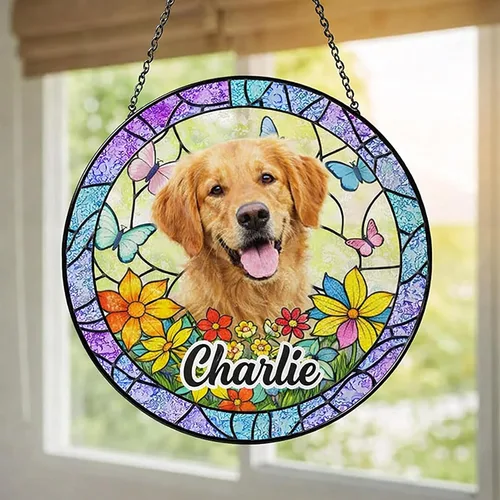 Miniatura 19 de LOVELYPOD Atrapasoles - Regalos conmemorativos de perro para amantes de los perros, una decoración de perro negro en la luna, colgantes de ventana