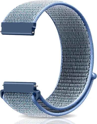 Correas deportivas de nailon de 0.709 in de liberación rápida compatibles con Garmin Venu 4 1.614 in/3S 1.614 in/Venu 2S/Vivoactive 4S/Vivomove Azul
