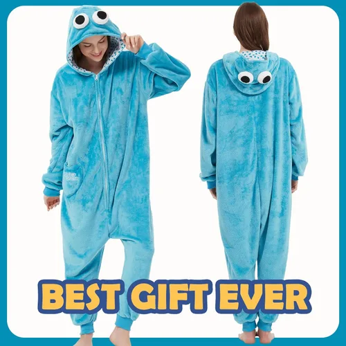 Miniatura 2 de SWEETXIN Pijama unisex para adultos, disfraz de Halloween, Navidad, cosplay para mujeres y hombres