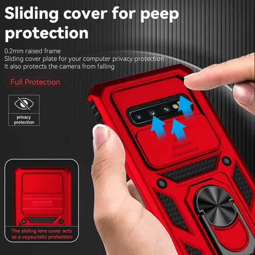 Miniatura 4 de Funda para Samsung Galaxy S10 Plus con cubierta para lente de cámara, protector de pantalla HD, resistente a caídas de grado militar, soporte