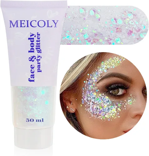 Miniatura 36 de MEICOLY Purpurina corporal roja, blanca y azul, accesorios del 4 de julio, purpurina para el cabello para niños, atuendos del 4 de julio