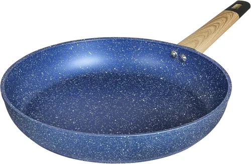 Sartén antiadherente de granito de 12 pulgadas para tortilla (compatible con inducción) (azul océano)