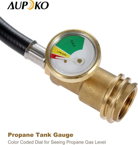 Miniatura 6 de Aupoko Manguera de extensión de tanque de propano RV de 12 pies, accesorio para calentador de tanque de propano incluye adaptador que convierte