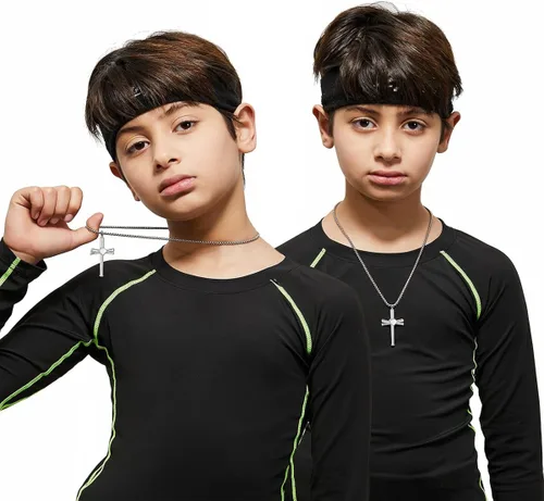 Miniatura 6 de Collar de béisbol para hombres y niños, con cruz y número inicial 0-99, cadena y dije de acero inoxidable, hecho a medida para mujeres y niñas