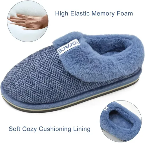 Miniatura 5 de COFACE Pantuflas de espuma viscoelástica para mujer, cómodas y cálidas, con forro de cojín acogedor