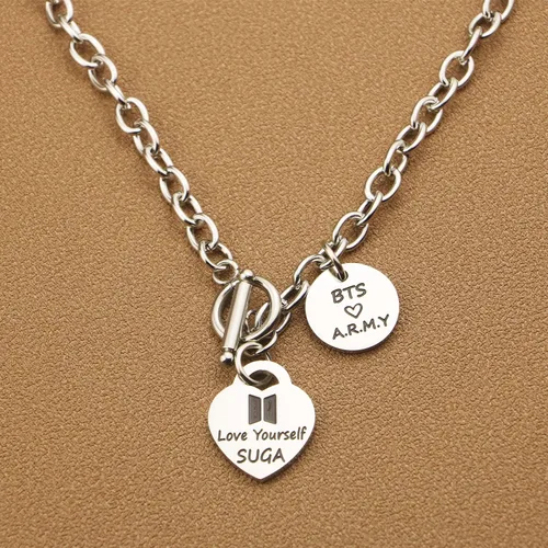 Miniatura 4 de ARETIS Kpop Bangtan - Collar para niños Be the best J-HOPE JIMIN JIN JK RM SUGA V Collar Bangtan Boys Lover Jewelry Gift for Bangtan Boys Fans