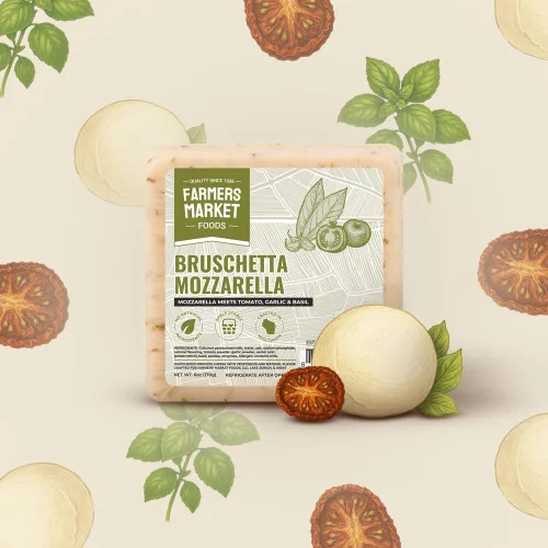 Miniatura 3 de Juego de regalos de queso de Wisconsin, sin gluten, keto, paleo, bajo en sodio, sin azúcar, de Farmers Market, 1 paquete, Bruschetta Mozzarella