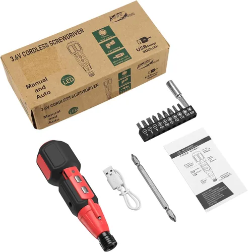 Miniatura 9 de LOFICOPER Kit de destornillador eléctrico inalámbrico, destornillador eléctrico recargable, mini destornillador eléctrico con 10 puntas, soporte
