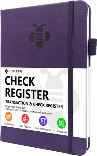 Miniatura 5 de Registro de cheques - Registros de cheques elegantes para chequera personal con registros de cheques y transacciones, registro de chequera de tapa