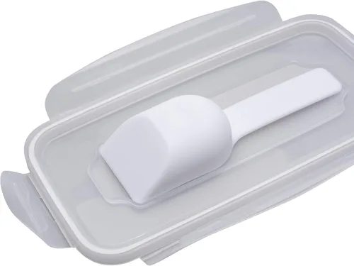 Miniatura 6 de Kitchen Details Paquete de 2 recipientes para cereales con cucharón, mediano, hermético, lata de alimentos, se mantiene fresco, organizadores