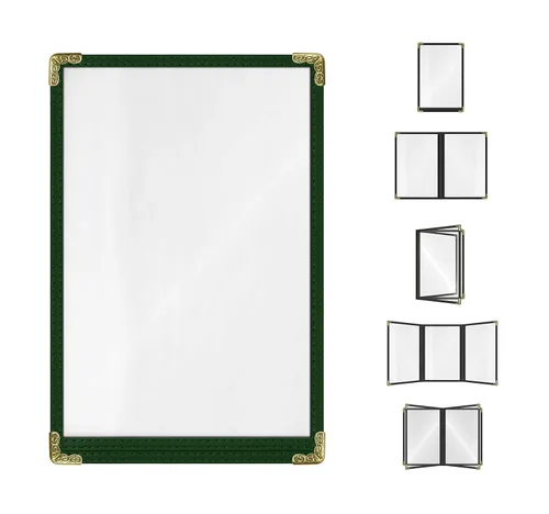 Miniatura 46 de Goodsmart - Fundas para menú de restaurante, paquete de 25 unidades, color negro, 2 vistas, soportes para menú de carga superior, cubiertas