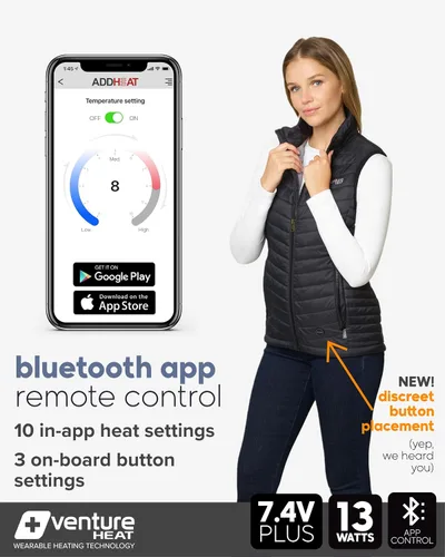 Miniatura 2 de Venture Heat Women's Bluetooth Heated Vest with Battery Pack Included - App Control Insulated Puffer 7.4V