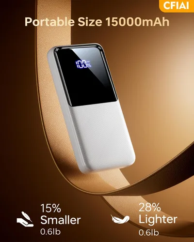 Miniatura 4 de Banco de Energía Cargador Portátil - Paquete de Batería de 15,000mAh Cargador de Teléfono Portátil con Cable Integrado 22.5W Carga Rápida Powerbank