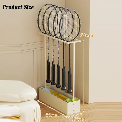 Miniatura 2 de Estante de almacenamiento para raquetas de tenis. Estante de exhibición de raqueta de bádminton negro/blanco. Soporte para raqueta de tenis.para
