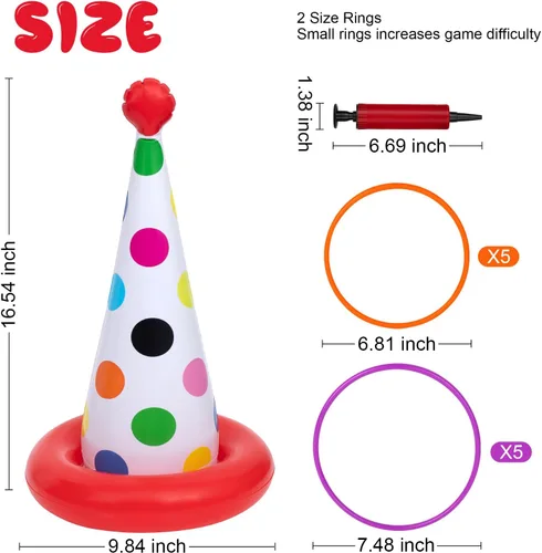 Miniatura 2 de Juego inflable de lanzamiento de anillos, juegos de fiesta de cumpleaños, juego de lanzamiento de anillos para niños y adultos, decoración de fiesta