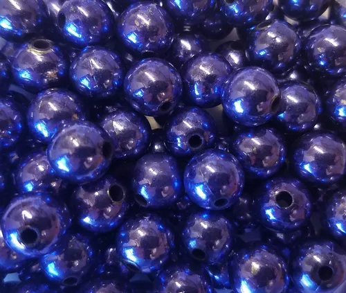 Miniatura 13 de Cuentas redondas sueltas de plástico artificiales de 0.394 in, 100 unidades (surtido metálico)
