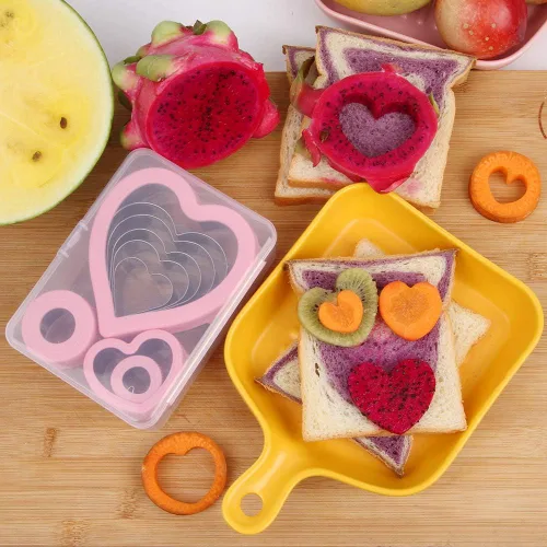Miniatura 6 de BakingWorld Juego de 9 cortadores de galletas de acero inoxidable con forma de corazón, para pasteles, galletas