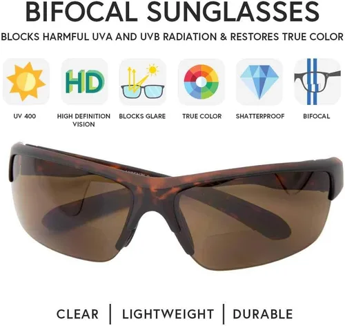 Miniatura 3 de VITENZI Gafas de sol bifocales para hombres y mujeres envolventes para lectura con lentes de sol tintados con lectores - Roma