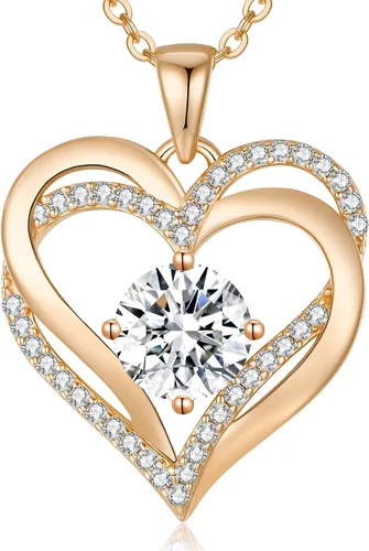 Miniatura 75 de LOUISA SECRET Love Heart Birthstone Necklaces for Women, Birthday Gift for Women, Anniversary Jewelry for Wife Her, 925 Sterling Silver Pendant