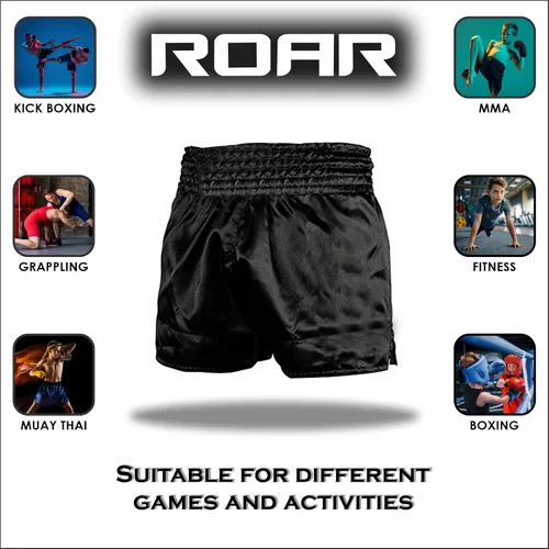 Miniatura 4 de ROAR-INT Pantalones cortos de Muay Thai para niños, artes marciales, MMA Kickboxing, pantalones cortos para niños y niñas