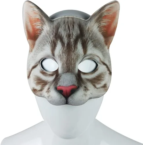 Miniatura 2 de 1 máscara de gato realista de Halloween, máscara de gato para Halloween, Navidad, Pascua, accesorio de fiesta de disfraces Máscara de gato estilo I