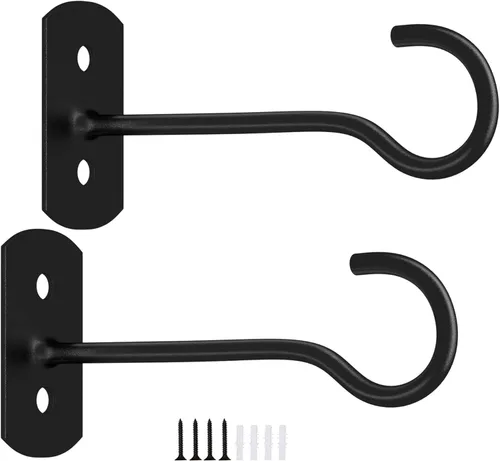 Miniatura 21 de Ganchos colgantes de metal para plantas, 6 pulgadas, paquete de 4 ganchos decorativos de pared para colgar linternas, comedero de pájaros, cesta