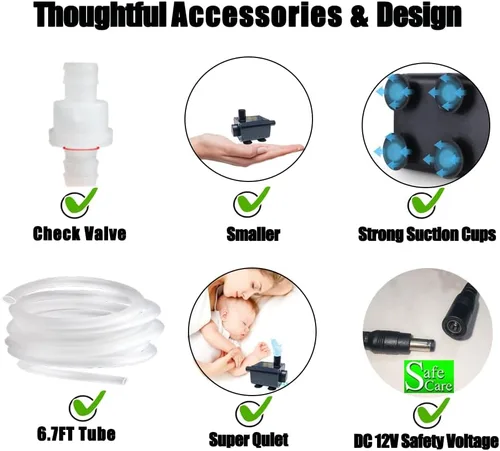 Miniatura 5 de Bomba de condensado pequeña con válvula de retención, bombas de agua sumergibles automáticas de 4 pies, bomba de drenaje con sensor de nivel, mini