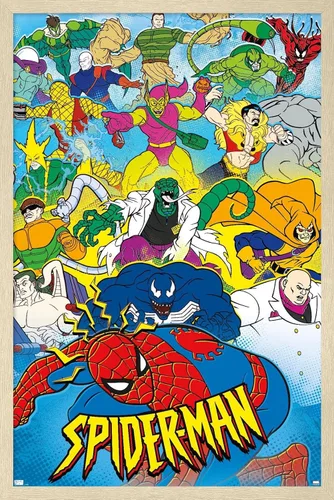 Miniatura 5 de Marvel Comics Spider-Man - Póster animado de pared de los años 90, 34 pulgadas de largo x 22.4 W, versión premium sin marco