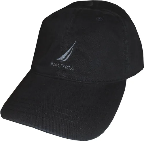 Nautica Gorra ajustable con logotipo para hombre (talla única, negro), Negro -