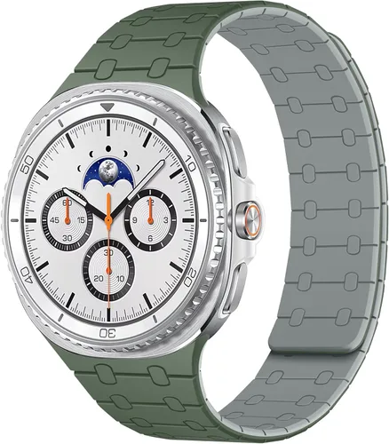 Miniatura 22 de Amizee No Gap Band Compatible con Samsung Galaxy Watch Ultra (2025/2024) Correa de 47mm, Correa de silicona deportiva magnética de 22mm para mujeres