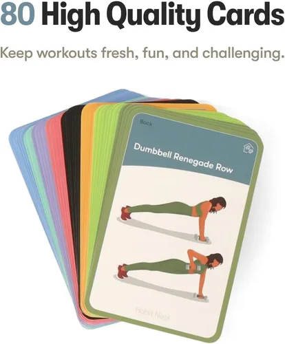 Miniatura 3 de Tarjetas de ejercicio con mancuernas Elevate: Baraja de cartas de la serie de entrenamiento en casa - Sistema integral de fitness para el hogar