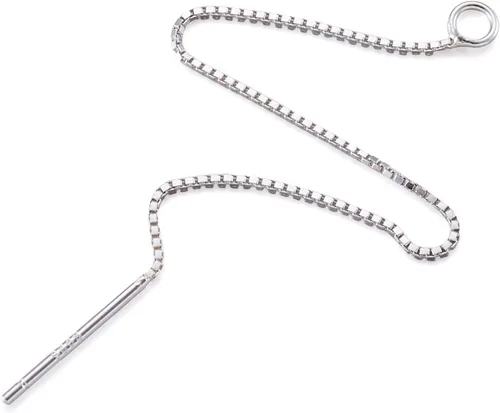 Miniatura 10 de Craftdady 10 hilos de cadena larga de oro de 18 quilates de 2.85 pulgadas de bola/cruz de eslabones colgantes con puente, anillo de salto