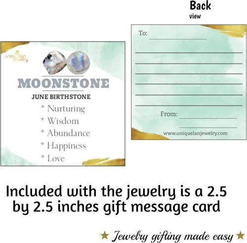 Miniatura 106 de Pendientes naturales de 0.236 in con chapado en oro blanco sobre plata de ley, bisel cabujón de piedras preciosas regalo de joyería para ella