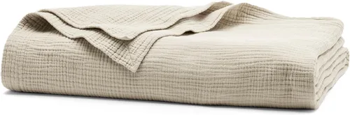 Miniatura 10 de BOLL & BRANCH Manta Dream Bed – Twin/Twin XL, azul marino costero – Lujo 100% algodón orgánico – Suave, ligera y transpirable – Tacto similar a