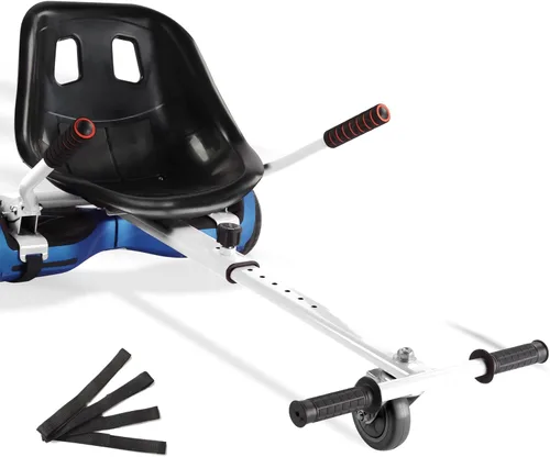 Miniatura 10 de Hishine Hoverboard Seat Attachment 265lbs Capacity, 26"-34.5" Adjustable Length Hover Board Go Kart Accessory w/Comfortable&Sturdy Seat,Go Cart Negro
