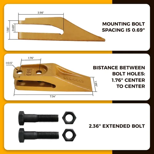 Miniatura 2 de 6684447 Dientes de Cubo de Trinchera, Dientes de Enganche para Minicargadora y Retroexcavadora con Perno y Tuercas Unitooth/con Perno y Tuercas - 1