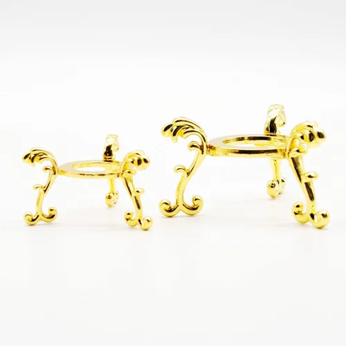 2 piezas de soporte de bola de cristal floreciente chapado en oro, soporte de diamante de cristal, mini soporte para plantas de aire, soporte de