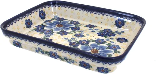 Miniatura 7 de Blue Rose Polish Pottery - Repostero rectangular pequeño de mariposa amarilla - 10.25" x 8" - Único, apto para lavavajillas y resistente