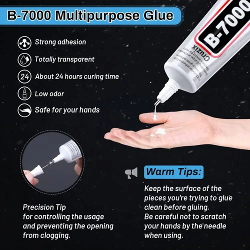 Miniatura 4 de B7000 - Kit de pegamento transparente con diamantes de imitación, 4013 gemas de diamantes de imitación, 3 unidades de 0.8 onzas líquidas B-7000