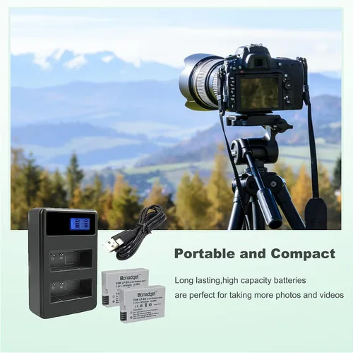 Miniatura 7 de Bonadget Paquete de 2 baterías LP-E8 y cargador dual LCD compatible con cámara digital Canon Rebel T3i T5i T2i T4i, EOS 700D 600D 550D 650D, Kiss X4