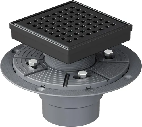 Miniatura 8 de Neodrain Drenaje de ducha cuadrado de 4 pulgadas con rejilla extraíble con patrón Quadrato, acero inoxidable 304, incluye base de drenaje de ducha