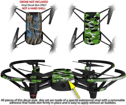 Miniatura 2 de Skin Wrap 2 Pack para DJI Ryze Tello Drone wraptorcamo Grassy Marsh Camo Azul Neón Drone No Incluidas
