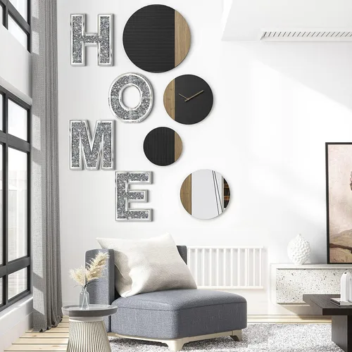 Miniatura 6 de ZOLAPI 4 letras independientes para el hogar. Letras de diamantes de cristal glamorosas. Espejo plateado para decoración del hogar para pared, Casa