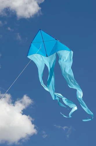 Miniatura 2 de In the Breeze Wave Delta Kite, cometa de una sola línea, tela Ripstop y tafetán, línea y bolsa incluidas Azul